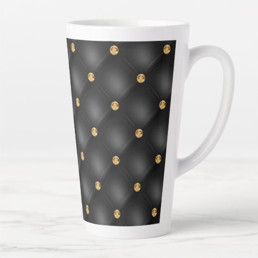 Black Gold Diamond Tufted Latte Tasse (Rechts)