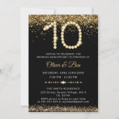 Black & Gold Diamonds 10th Anniversary Einladung (Vorderseite)