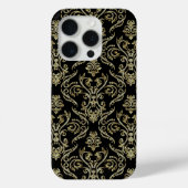 Black Gold & Diamonds Glitzer Floral Damasks 2 Case-Mate iPhone Hülle (Rückseite)
