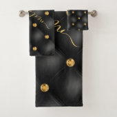 Black Gold Diamonds Tufted Bath Handtücher Individ (Insitu)