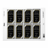 Black Gold & Diamonds Wedding Wine Label (Vorne)