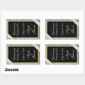 Black Gold & Diamonds Wedding Wine Label Aufkleber (Blatt)
