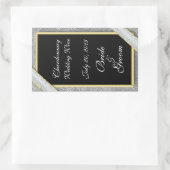 Black Gold & Diamonds Wedding Wine Label Aufkleber (Tasche)