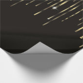 Black Gold Disc Strands Elegantes Sparkle-Geschenk Geschenkpapier (Ecke)