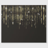 Black Gold Disc Strands Elegantes Sparkle-Geschenk Geschenkpapier (Flach)