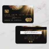 Black Gold Disco Ball mit Kreditkarte Visitenkarte (Vorne/Hinten)