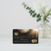 Black Gold Disco Ball mit Kreditkarte Visitenkarte (Stehend Vorderseite)