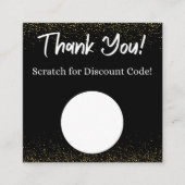 Black & Gold Discount Scratch Off Danke Karte (Vorderseite)