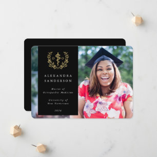 Black + Gold Doctor of Osteopathic Medicine Foto Ankündigung