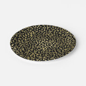 Black & Gold Dots Confetti Elegantes Glam Pappteller (Schrägansicht)