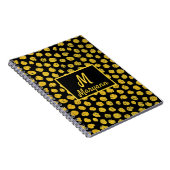 Black Gold Dots Glamour Name & Monogram Notizblock (Rechte Seite)