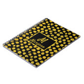 Black Gold Dots Glamour Name & Monogram Notizblock (Linke Seite)
