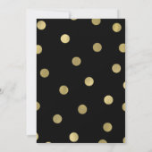 Black & Gold Dots Modernes Glam-Brautparty Einladung (Rückseite)