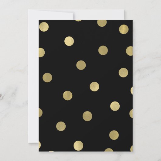 Black & Gold Dots Modernes Glam-Brautparty Einladung (Rückseite)