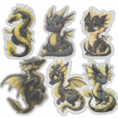 Black & Gold Dragons Custom-Cut Vinyl Sticker (Vorderseite)