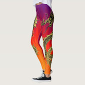 Black Gold Dragons Flames Gradient Leggings (Links)