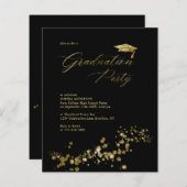 Black Gold Dust Confetti Graduation Party (Vorne/Hinten)