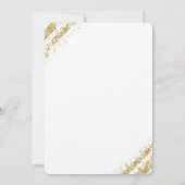 Black Gold Dust Corners Glam Moderne Verlobung Einladung (Rückseite)