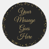 Black Gold Dust Elegantes Skript Runder Aufkleber (Vorderseite)