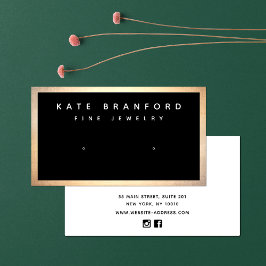 Black Gold Earring Display Business Card Visitenkarte