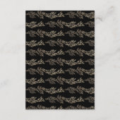 Black Gold Ebony Botanical Monogram Wedding Begleitkarte (Rückseite)