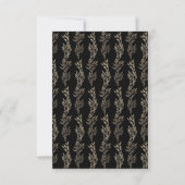 Black Gold Ebony Botanical Monogram Wedding RSVP Karte (Rückseite)
