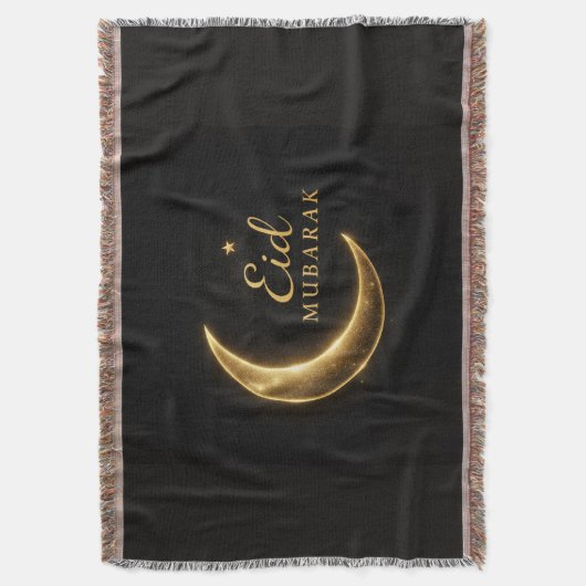 Black & Gold Eid Mubarak Decorative Pillow – Ramad Decke (Vorderseite Vertikal)