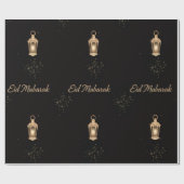 Black/Gold Eid Wrapping Paper Geschenkpapier (Flach)