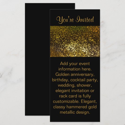 Black & Gold Einladung Rack Card (Vorne/Hinten)