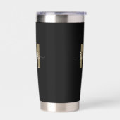 Black Gold Eleganname Monogram Thermobecher (Links)