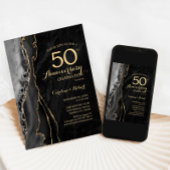 Black Gold Elegant 50 Jahre alt Einladung