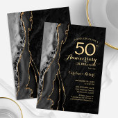 Black Gold Elegant 50 Jahre alt Einladung