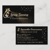 Black Gold Elegant Calligraphy Tan Spray Visitenkarte (Vorne/Hinten)
