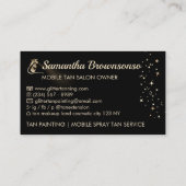 Black Gold Elegant Calligraphy Tan Spray Visitenkarte (Rückseite)