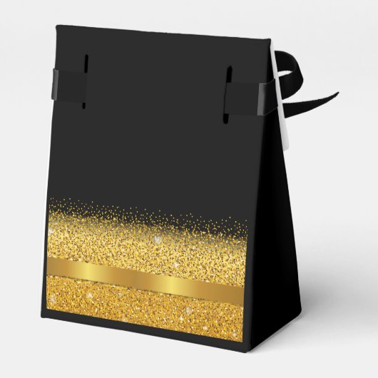 Black gold elegant Danke Geschenkschachtel (Rückseite)