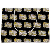 Black Gold Elegant Frohe Weihnachten Rustikale Vin Große Geschenktüte (Vorderseite)