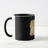Black Gold Elegant Frohe Weihnachten Rustikale Vin Tasse (Links)