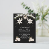 Black & Gold Elegant Holiday Postkarte (Stehend Vorderseite)