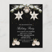 Black & Gold Elegant Holiday Postkarte (Vorderseite)