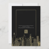 Black Gold Elegant Las Vegas Skyline Save the Date Einladung (Rückseite)