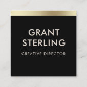 Black Gold Elegant Minimal Typografie QR Code Quadratische Visitenkarte (Vorderseite)