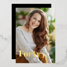 Black Gold Elegant Modernes Minimalistisch 40. Geb