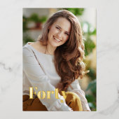 Black Gold Elegant Modernes Minimalistisch 40. Geb Folieneinladung (Vorderseite)