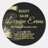 Black Gold Elegant Runder Aufkleber (Vorderseite)