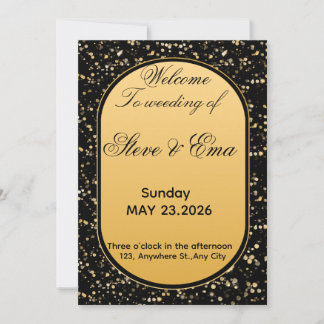 Black & Gold Elegant Wedding Invitation | Luxury R Einladung