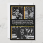 Black Gold Elegante Arch Overlay Foto Abschluss Ankündigung (Rückseite)