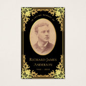 Black Gold Elegante Beerdigung Gedenkkarte (Vorderseite)