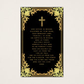 Black Gold Elegante Beerdigung Gedenkkarte (Rückseite)