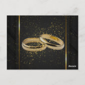Black & Gold Elegante Einladung zur Hochzeit Postkarte (Rückseite)