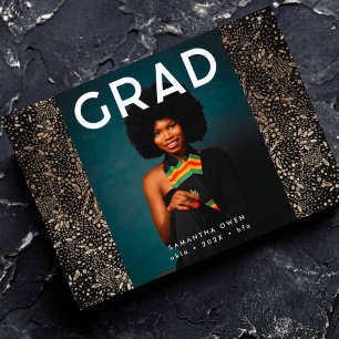 Black Gold Elegante Foil Botanicals Grad Foto Ankündigung